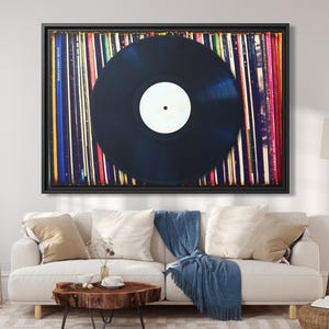 Arte mural musical, discos de vinilo, decoración musical, portadas de vinilo vintage, impresiones en lienzo, colección de álbumes, música, lienzo grande, regalos musicales