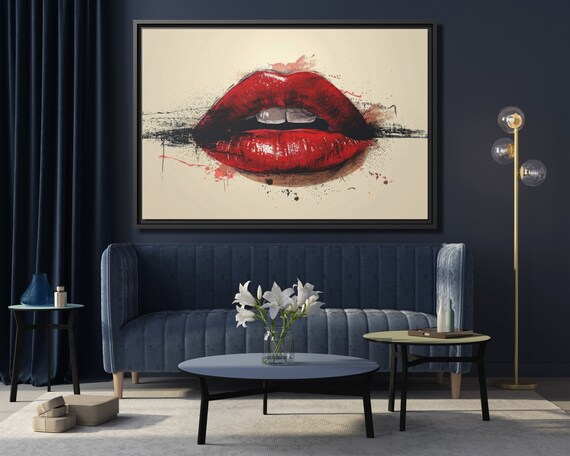 Red Lips Wall Art Sensual Print Lips Bedroom Artwork Red Lips Print Erotic Artwork Lips Print Erotic Poster Sensual Wall Art Lips Poster
