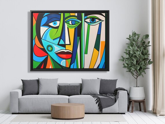 Wall Art Picasso Pint Modern Cubism Painting Picasso Canvas Big Painting Pop Culture Poster Picasso Cubist Wall Art New Homeowner Gift Print