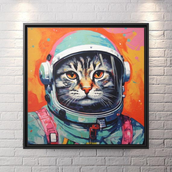Whimsical Cat Art Cute Cat Painting Colorful Cat Art Abstract Cat Canvas Print Modern Cat Art Funny Cat Painting Cat Lover Gift Idea Cat Art