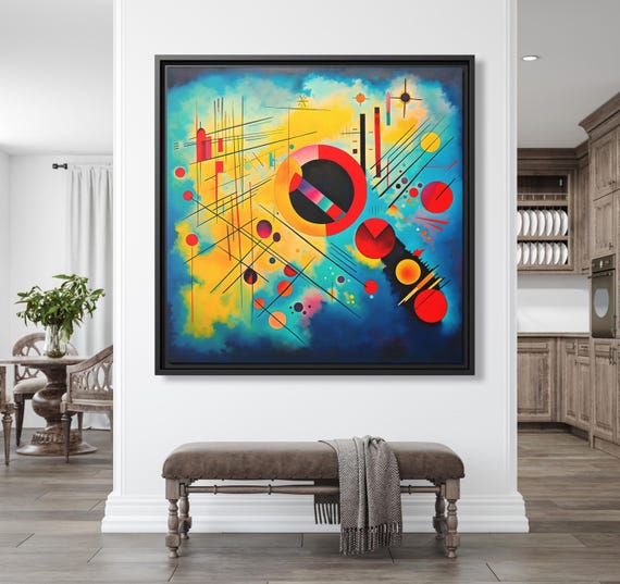 Wassily Kandinsky Wall Art Bauhaus Print Kandinsky Painting Famous Abstract Art Kandinsky Print Large Abstract Painting Kandinsky Artwork