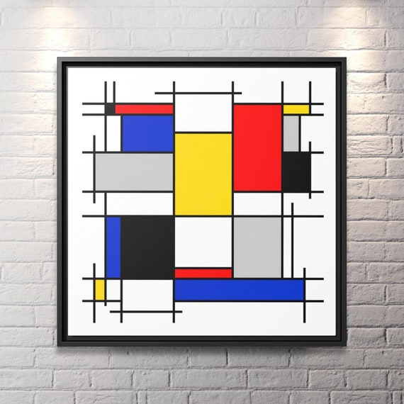 Piet Mondrian Wall Art Large Abstract Painting Mondrian Dutch Painting Famous Abstract Art Piet Mondrian Print De Stijl Abstract Art Work