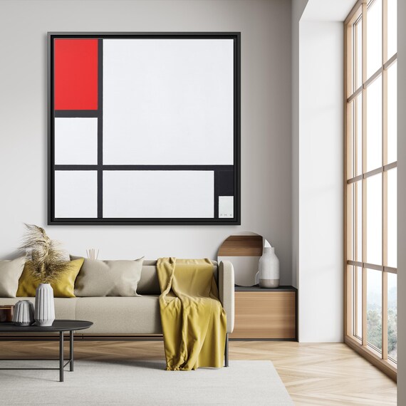 Piet Mondrian Wall Art Abstract Painting Mondrian Dutch Painting Famous Abstract Art Mondrian Composition Print De Stijl Abstract Art Work