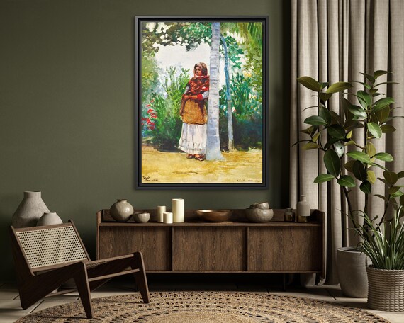 Winslow Homer Under a Palm Tree Winslow Homer Wall Art Homer Painting Winslow Homer Woman Print Homer Wall Art Homer Watercolor Print
