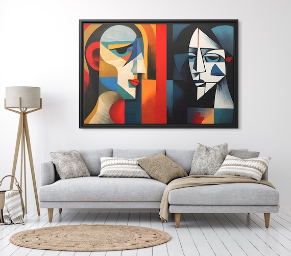 Wall Art Picasso Pint Modern Cubism Painting Picasso Canvas Big Painting Pop Culture Poster Picasso Cubist Wall Art New Homeowner Gift Print
