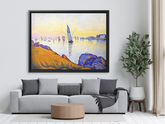 Paul Signac Evening Calm Concarneau Signac Opus 220 Allegro Maestoso Paul Signac Painting Boat Paul Signac Pointillism Painting Signac Print