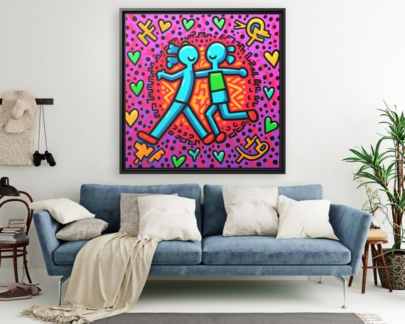 Keith Haring Wall Art Haring Pop Art Keith Haring Pop Artwork Pop Culture Poster Keith Haring Popart Street Art on Canvas Keith Pop Art