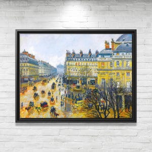 Camille Pissarro French Theater Square Paris Camille Pissarro Painting Paris Wall Art Camille Pissarro Paris Artwork Pissarro Canvas Print