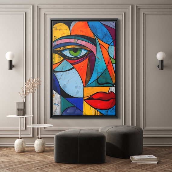 Wall Art Picasso Pint Modern Cubism Painting Picasso Canvas Big Painting Pop Culture Poster Picasso Cubist Wall Art New Homeowner Gift Print