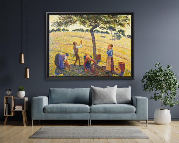 Camille Pissarro Apple Harvest Camille Pissarro Painting Pissarro Art Camille Pissarro Artwork Pissarro Canvas Print Agriculture Painting