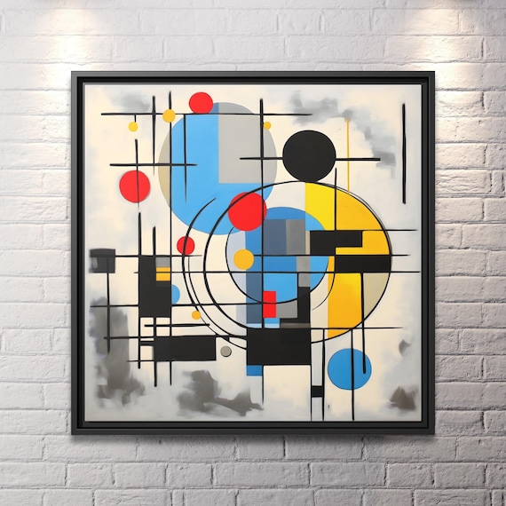 Piet Mondrian Art Famous Abstract Art Mondrian Wall Art Bauhaus Print Dutch Art Painting Mondrian Large Abstract Painting De Stijl Mondrian
