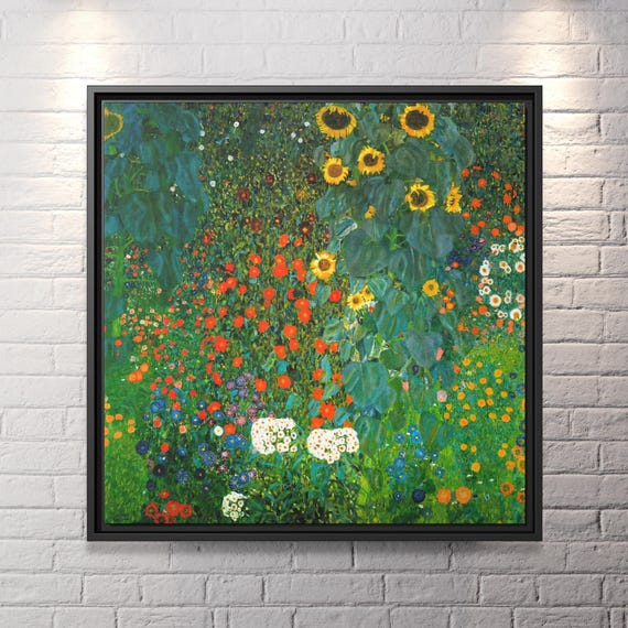 Gustav Klimt Farm Garden with Sunflowers Gustav Klimt Famous Painting Klimt Art Print Huge Canvas Home Decor Gustav Klimt Landscape Print