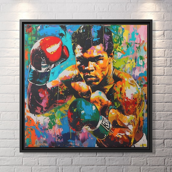 Muhammad Ali Canvas Boxing Painting Muhammad Ali Print Modern Sports Art Muhammad Ali Wall Decor Boxer Wall Art Boxing Print Ali Poster