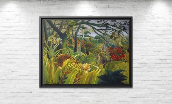 Henri Rousseau Tiger in a Tropical Storm Henri Rousseau Wall Art Jungle Henri Rousseau Print Wall Art Henri Rousseau Jungle Famous Artwork