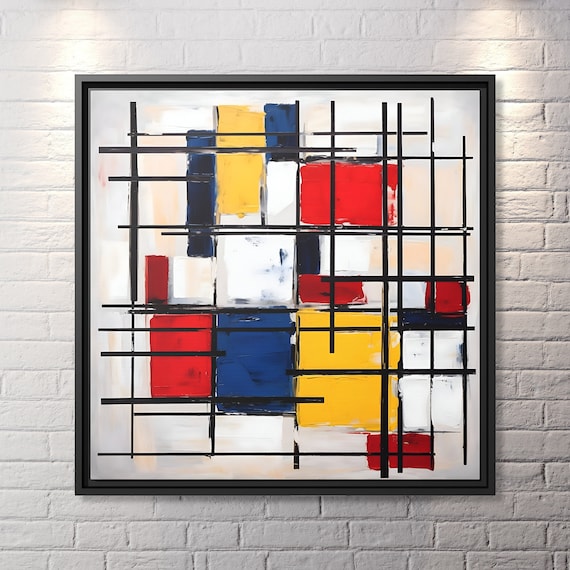 Piet Mondrian Wall Art Large Abstract Painting Mondrian Dutch Painting Famous Abstract Art Piet Mondrian Print De Stijl Abstract Art Work
