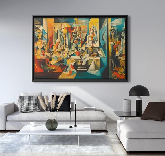 Wall Art Picasso Pint Modern Cubism Painting Picasso Canvas Big Painting Pop Culture Poster Picasso Cubist Wall Art New Homeowner Gift Print