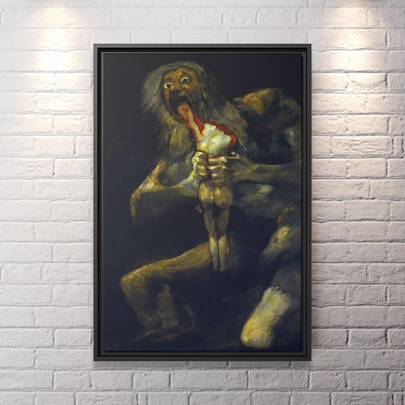 Francisco Goya Saturn Devouring His Son Francisco Goya Wall Art Huge Canvas Home Decor Francisco Goya Print Famous Artwork Goya Painting