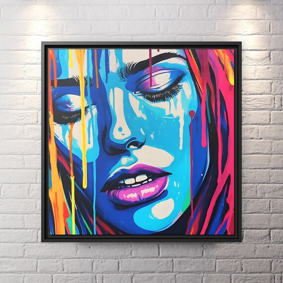 Abstract Woman Face Wall Art Woman Pop Art Andy Warhol Painting Woman Pop Artwork Warhol Pop Art Beautiful Face Art Pop Art Girl Portrait