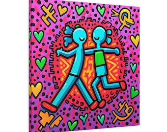 Keith Haring Wall Art Haring Pop Art Keith Haring Pop Artwork Pop Culture Poster Keith Haring Popart Street Art on Canvas Keith Pop Art