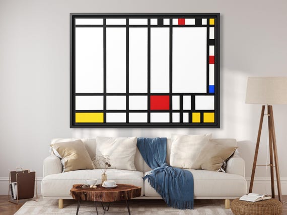 Piet Mondrian Wall Art Abstract Painting Mondrian Dutch Painting Famous Abstract Art Mondrian Composition Print De Stijl Abstract Art Work
