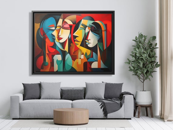 Wall Art Picasso Pint Modern Cubism Painting Picasso Canvas Big Painting Pop Culture Poster Picasso Cubist Wall Art New Homeowner Gift Print
