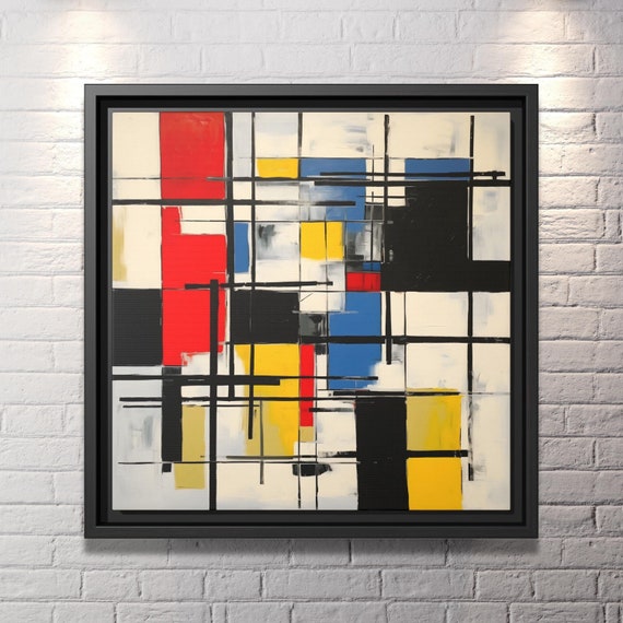 Piet Mondrian Wall Art Large Abstract Painting Mondrian Dutch Painting Famous Abstract Art Piet Mondrian Print De Stijl Abstract Art Work