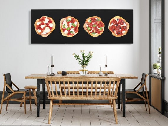 Pizza Kitchen Art Pizza Canvas Wall Art Pizza Restaurant Art Italian Cuisine Art Pizza Painting Italian Food Print Pizza Wall Art Pizza