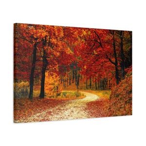 Beautiful Autumn Landscape Autumn Forest View Canvas Print Fall Scenery Extra Large Wall Art Autumn Trees Wall Decor Autumn Fall Poster Fall