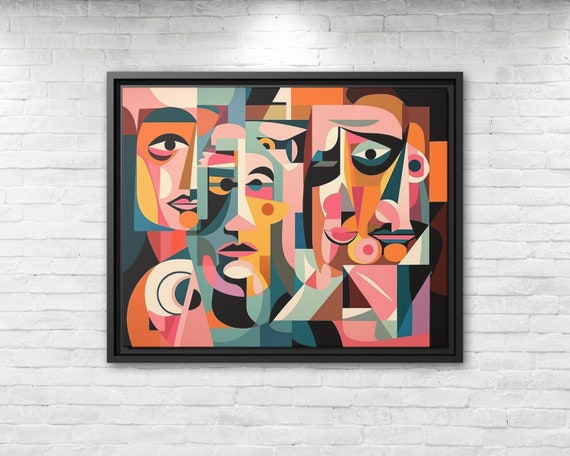 Wall Art Picasso Pint Modern Cubism Painting Picasso Canvas Big Painting Pop Culture Poster Picasso Cubist Wall Art New Homeowner Gift Print