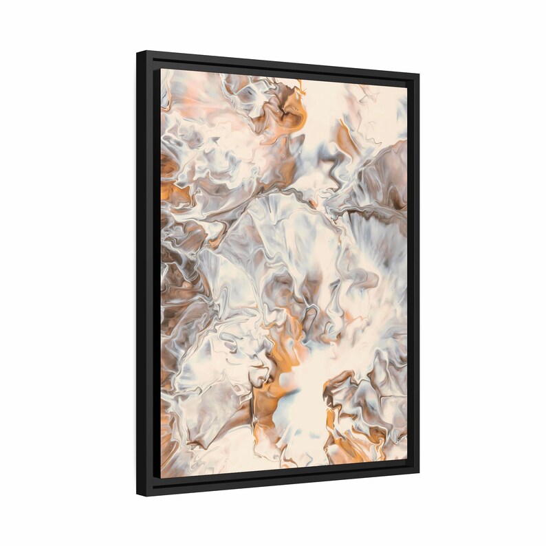 Original Wall Art Painting Abstract White Gold Marble Canvas Etsy