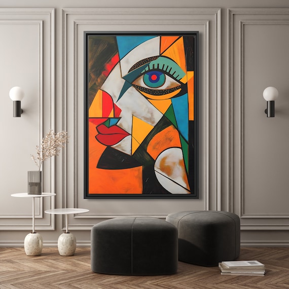 Wall Art Picasso Pint Modern Cubism Painting Picasso Canvas Big Painting Pop Culture Poster Picasso Cubist Wall Art New Homeowner Gift Print