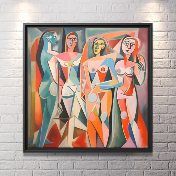 Wall Art Picasso Pint Modern Cubism Painting Picasso Canvas Big Painting Pop Culture Poster Picasso Cubist Wall Art New Homeowner Gift Print