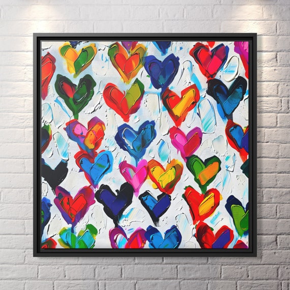 Wall Art Banksy Street Art Graffiti Heart Art Romantic Painting Colorful Hearts Graffiti Painting Banksy Artwork Heart Painting Large Banksy