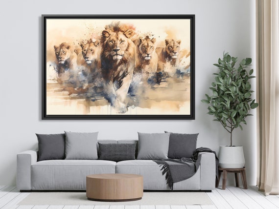 Lion Canvas Wall Art African Wildlife Art Lion Abstract Art Lion Pride Majestic Lion Art Colorful Lion Art Abstract Lion Art Painting Lion