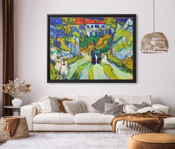 Stairway at Auvers Van Gogh Green Stairway at Auvers 1890 Wall Art Vincent Van Gogh Canvas Print Van Gogh Wall Art Landscape Provence Art