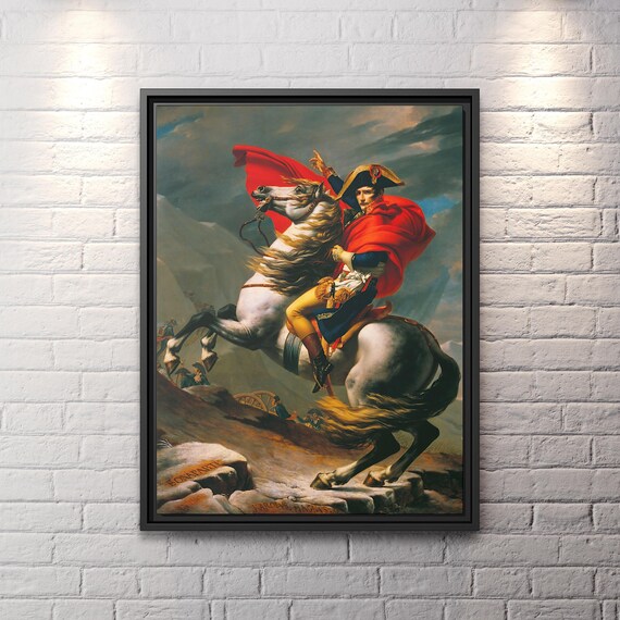 Napoleon Crossing the Alps by Jacques Louis David Bonaparte Painting Napoleon Wall Art Print Napoleon Bonaparte Canvas Art Napoleon Painting