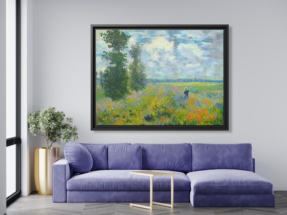 Claude Monet Poppy Fields near Argenteuil Claude Monet Art Rustic Landscape Print Poppies Field Wall Art Landscape Impressionist Wall Art
