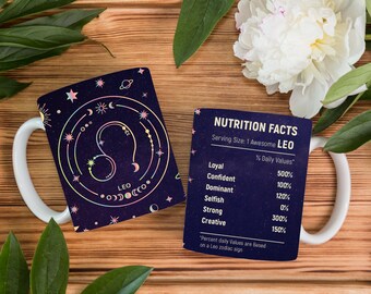 Leo Zodiac Constellation Mug, Leo Zodiac Mug, Zodiac Coffee Mug, Zodiac Tea Mug, Leo Mug, Leo Birthday Gift, Cool Gifts, Gifts for Her & Him