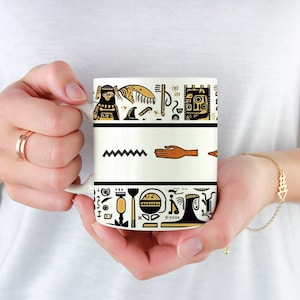 Your Name &quot;Sandra&quot; in Egyptian Hieroglyph Alphabet Mug Egypt Mug Travel Mug Souvenir Mug
