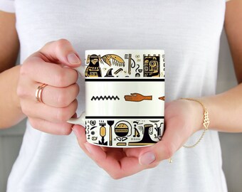 Your Name "Sandra" in Egyptian Hieroglyph Alphabet Mug Egypt Mug Travel Mug Souvenir Mug