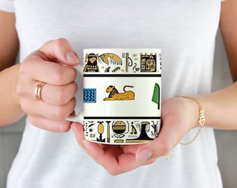Your Name "Ashley" in Egyptian Hieroglyph Alphabet Mug Egypt Mug Travel Mug Souvenir Mug