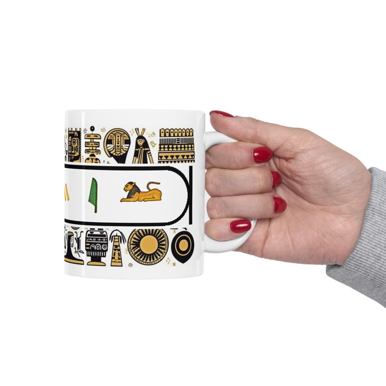 Your Name "Daniel" in Egyptian Hieroglyph Alphabet Mug Egypt Mug Travel Mug Souvenir Mug image 9