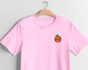 Adorable 100% Cotton Cute Halloween Pumpkin Embroidered T-Shirt | UK Embroidered | Unisex Comfort