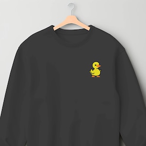 Yellow Duck Embroidered Sweatshirt | Unisex Oversized Fit | Super Soft Feel | Available in Pink and Black | UK Embroidered | Playful Comfort