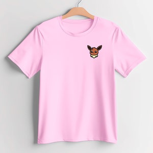 Chibi Eevee Embroidered 100% Cotton Unisex T-Shirt | UK Embroidered | Whimsical Comfort