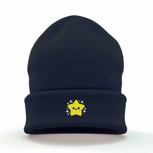 Süße Beanie mit Stern bestickt | UK bestickt | Gemütlich und stilvoll | Erhältlich in mehreren Farben