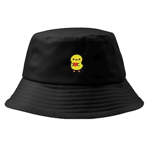 Lindo gorro de pescador bordado con forma de pato sosteniendo un corazón / 100 % algodón / Encantador / Extravagante / Varios tamaños