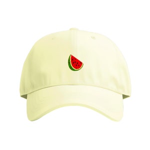 Refreshing Watermelon Embroidered 100% Cotton Cap | Available in Pink, Pastel Lemon, Pastel Green, Pastel Blue, and Black | UK Embroidered