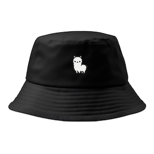 Baby Alpaca lindo sombrero de cubo bordado / disponible en dos tamaños / diseño lindo y elegante / bordado en el Reino Unido
