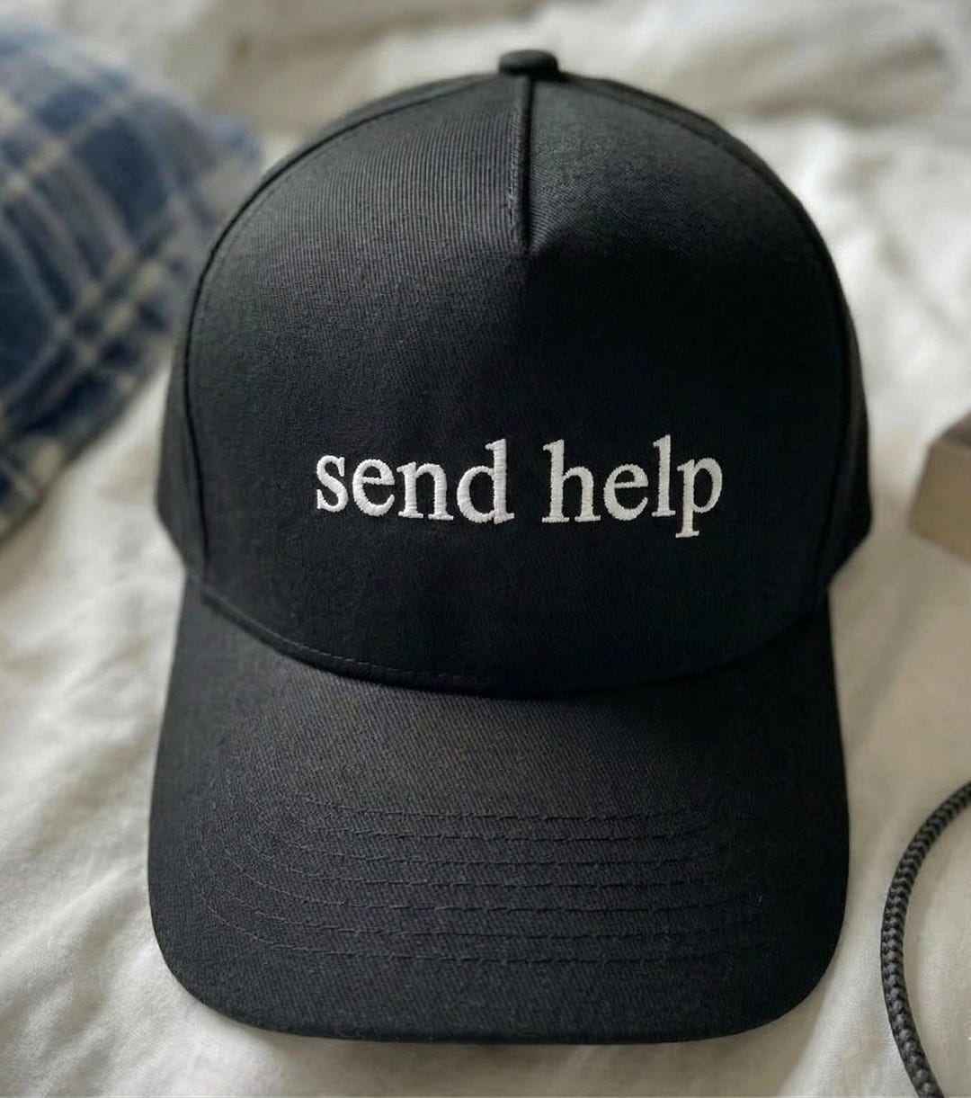Send Help Cap Send Help Embroidered Black 5-panel Cap - Funny Meme Hat - Etsy
